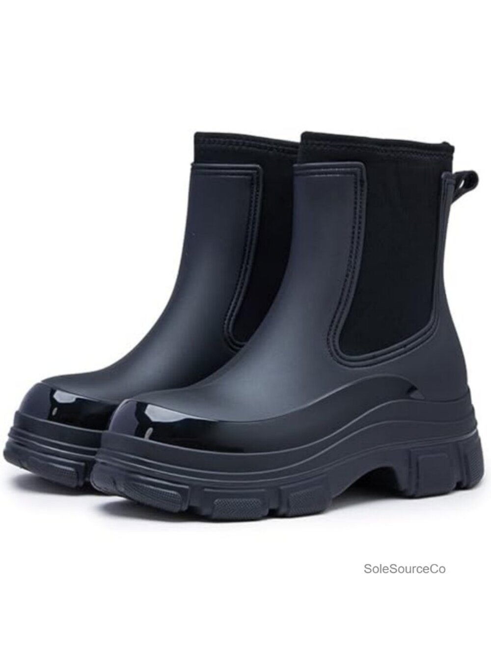 Waterproof Chelsea Rain Boots for Women, Comfortable Non-Slip Rubber Outdoor